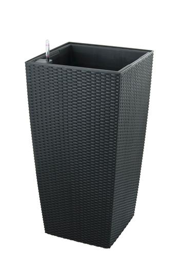Samozavlažovací květináč G21 Linea ratan big černý 76 cm